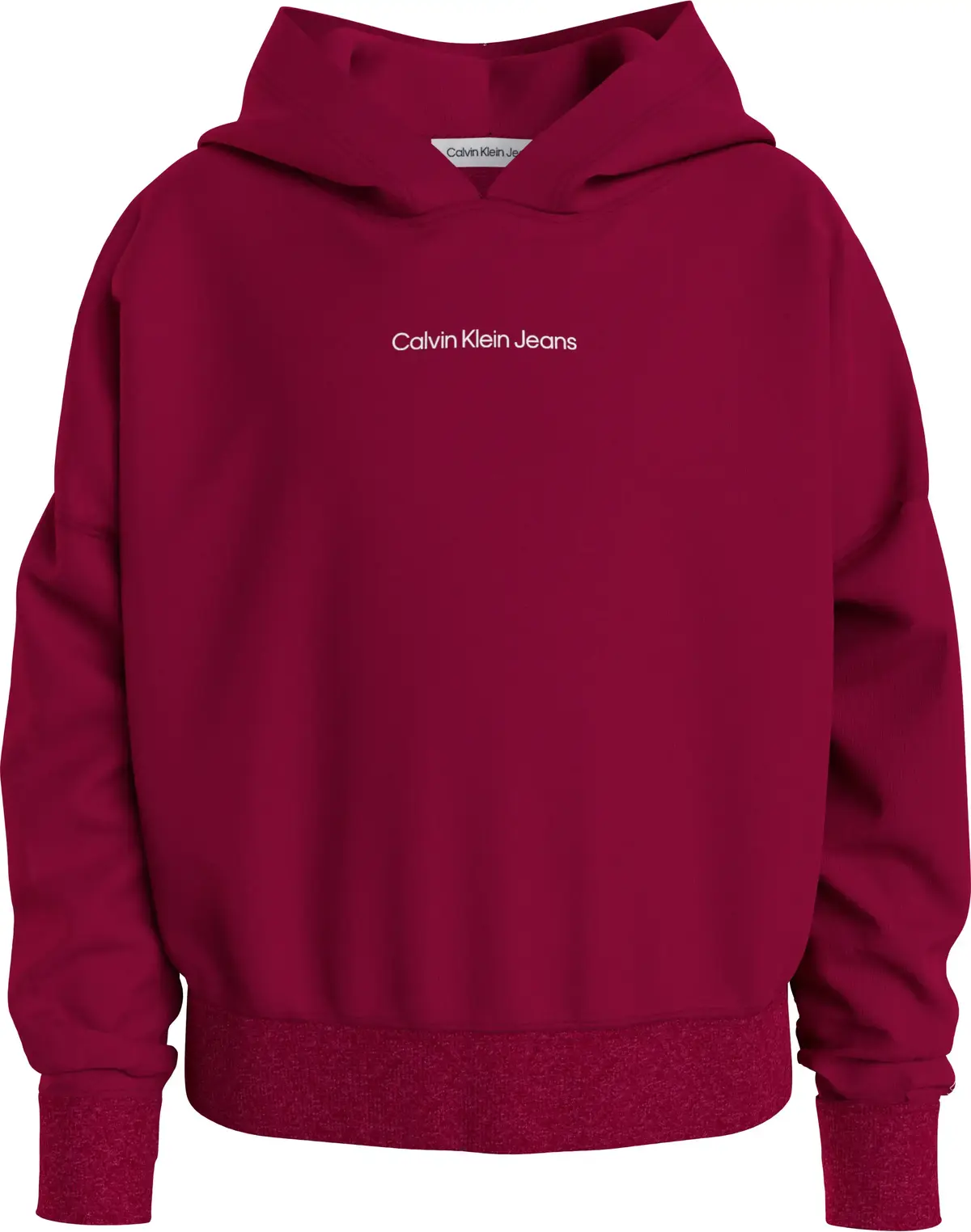 Calvin Klein CKJ LOGO BOXY HOODIE Kadın Kırmızı Hoodie