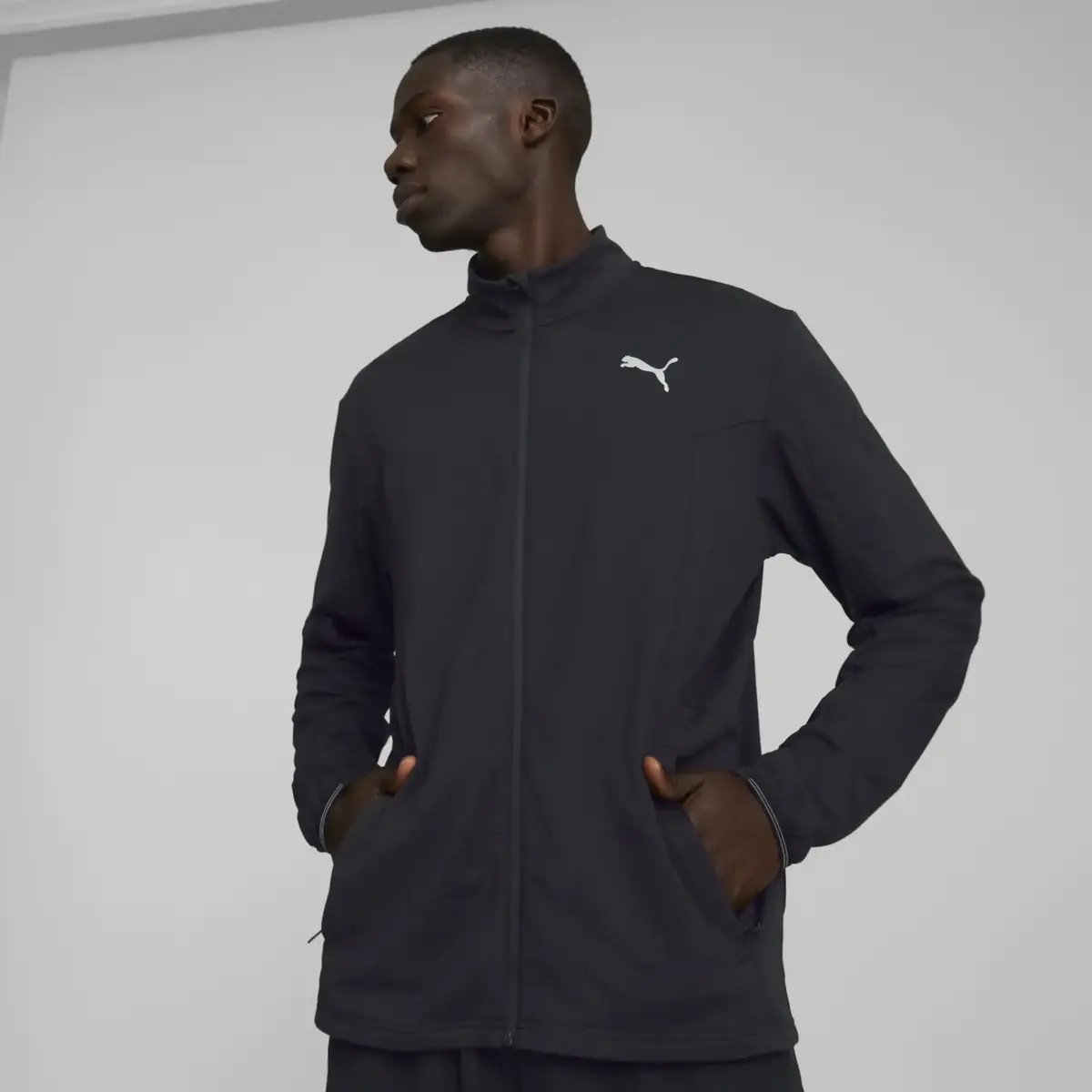 Puma Run Cloudspun Full Zıp Siyah Erkek Fermuarlı Spor Ceketi