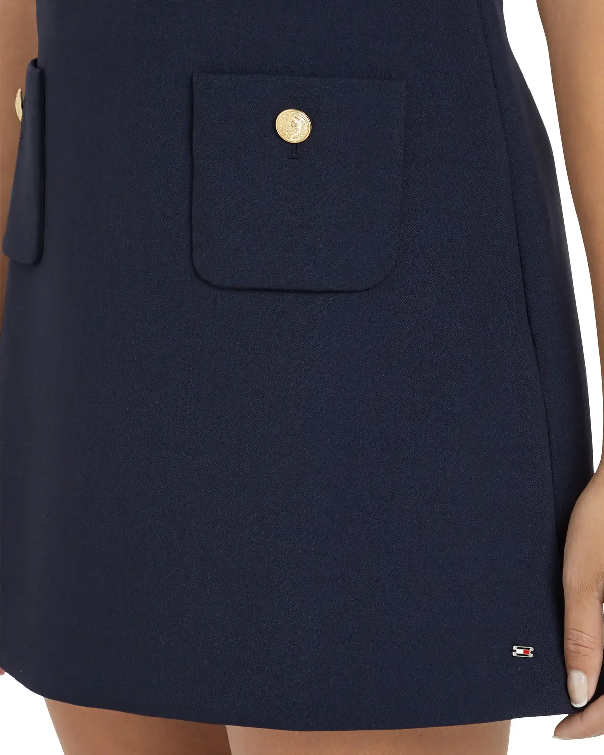 Tommy Hilfiger PUNTO SHORT SKIRT, C1G Lacivert Kadın Elbise-Etek