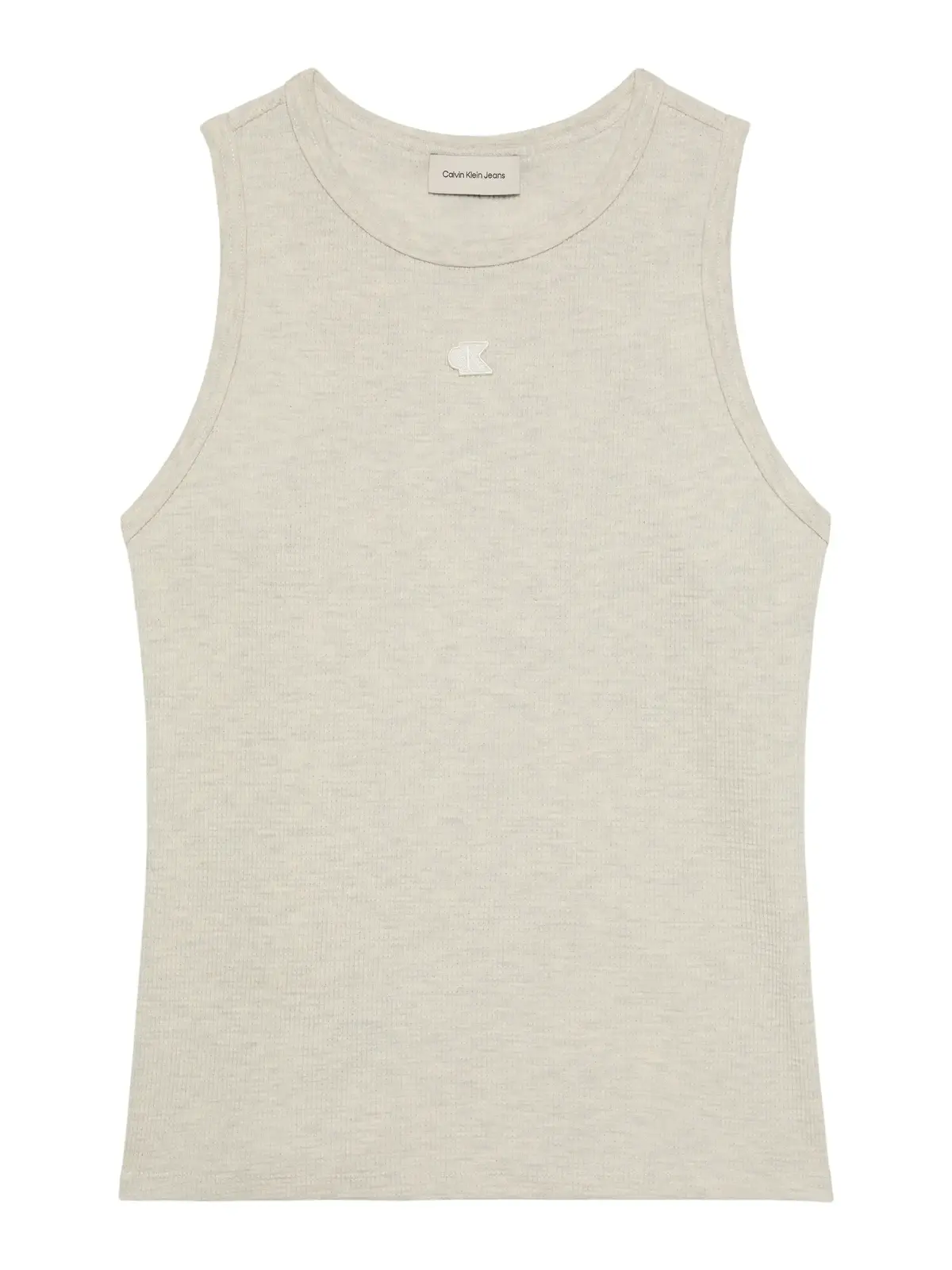 Calvin Klein SL MONOGRAM PATCH WA Bej Kadın Kolsuz Tişört
