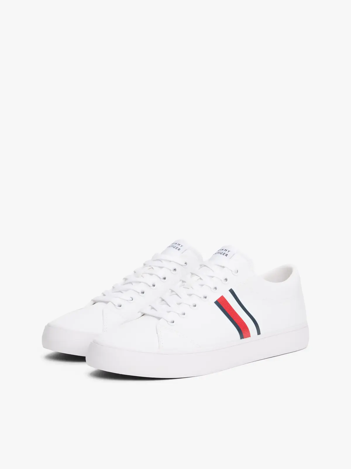 Tommy Hilfiger TH HI VULC LOW CORE, YBS Beyaz Erkek Spor Ayakkabı & Sneaker