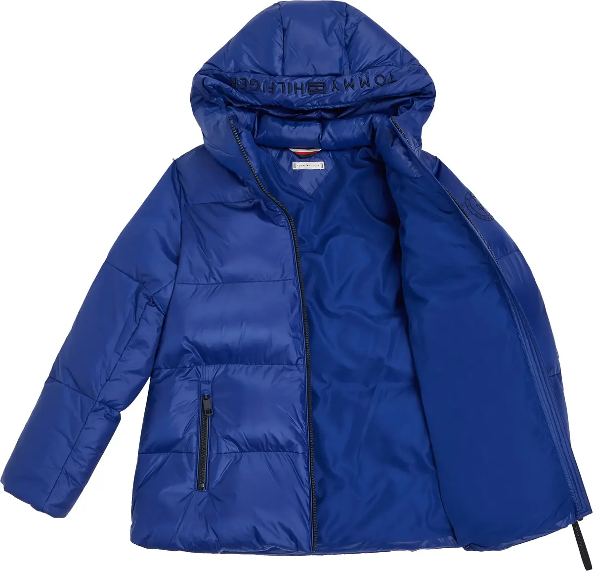 Tommy Hilfiger SORONA PADDED LOGO C Kadın Mavi Şişme Mont