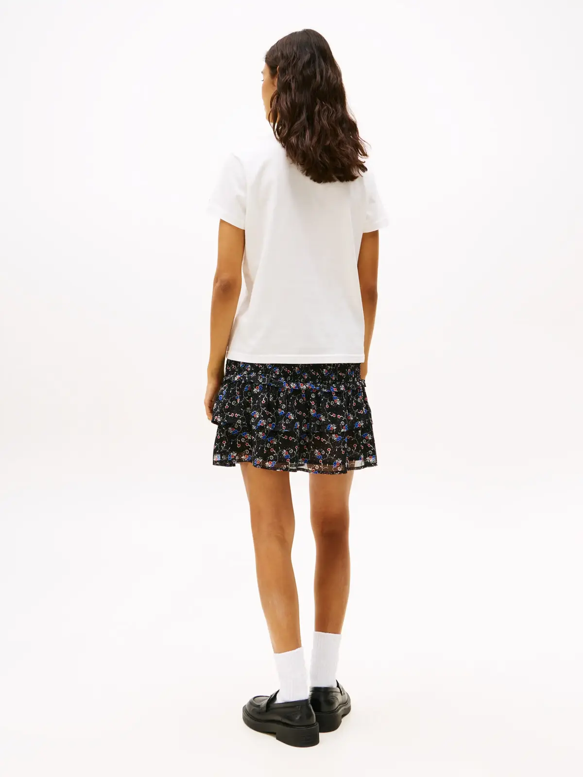 Tommy Hilfiger TJW REG TJ BUBBLE TE, YBL Beyaz Kadın T-Shirt & Polo