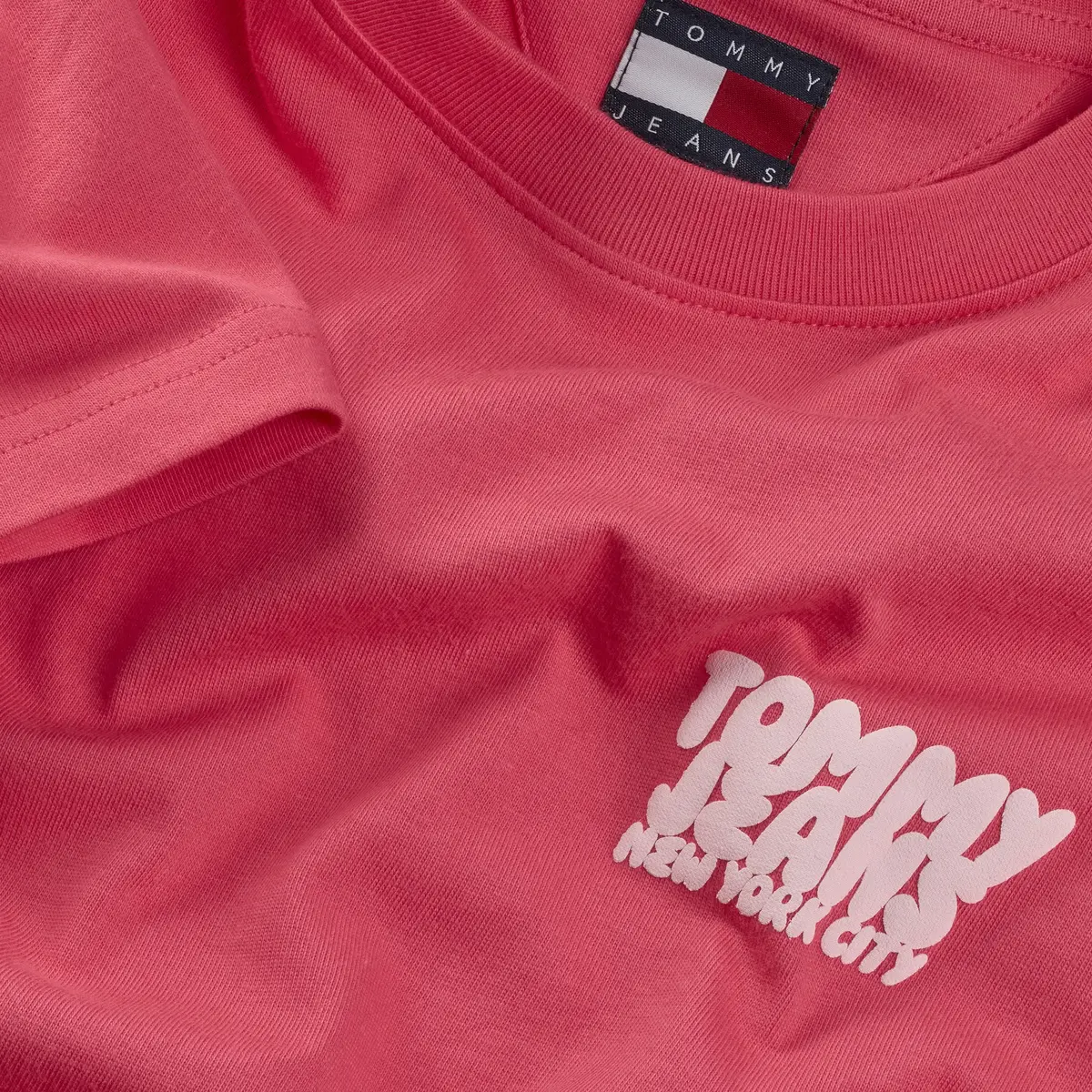 Tommy Hilfiger TJW REG TJ BUBBLE TE, XI2 Pembe Kadın T-Shirt & Polo