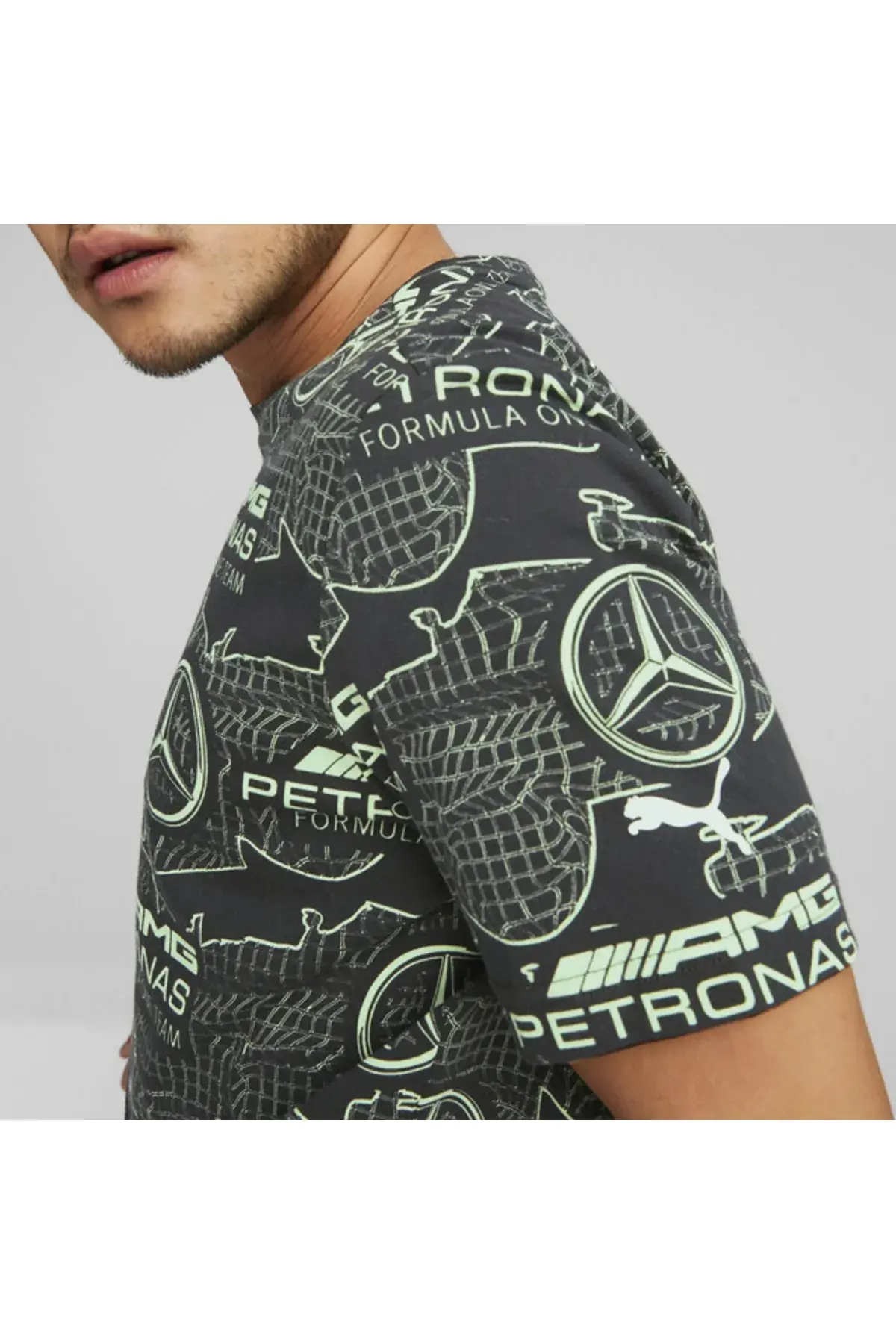 Puma Mapf1 Aop Logo Tee Siyah Erkek T-Shirt