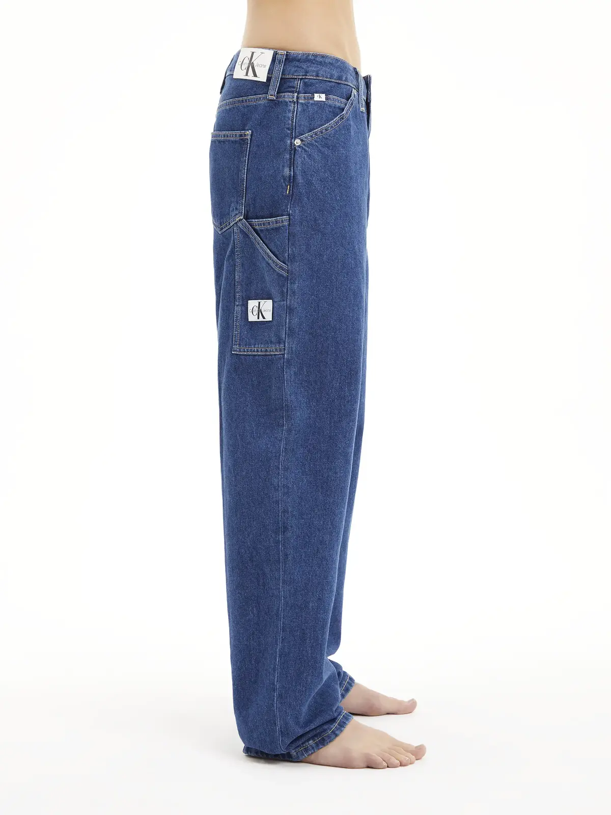 Calvin Klein 90S STRAIGHT UTILITY Kadın Mavi Kot Pantolon