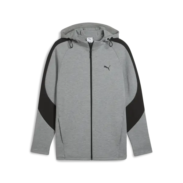 Puma EVOSTRIPE Core FZ Hoodie Gri Erkek Fermuarlı Üst