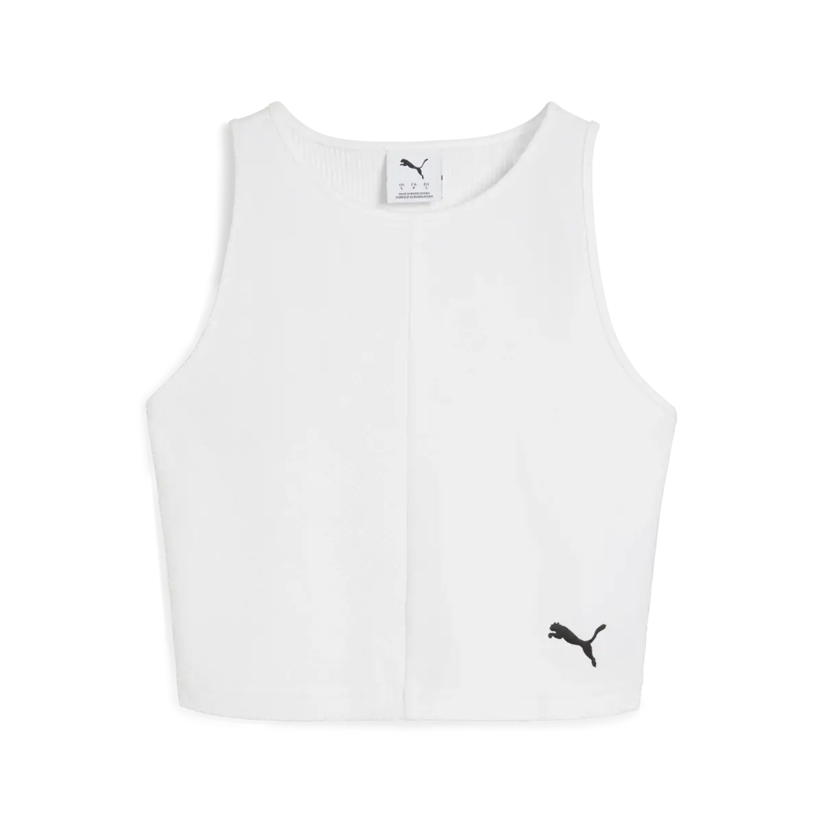 Puma WARDROBE ESS Ribbed Crop Top Beyaz Kadın Crop