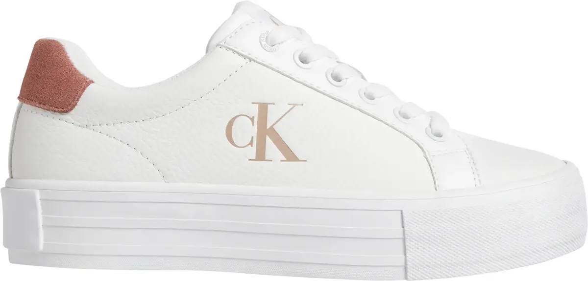 Calvin Klein BOLD VULC FLATF LOW, 0K6 Beyaz Kadın Spor Ayakkabı & Sneaker
