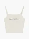 Calvin Klein MONOGRAM TOWELLING S Kadın Krem T-Shirt