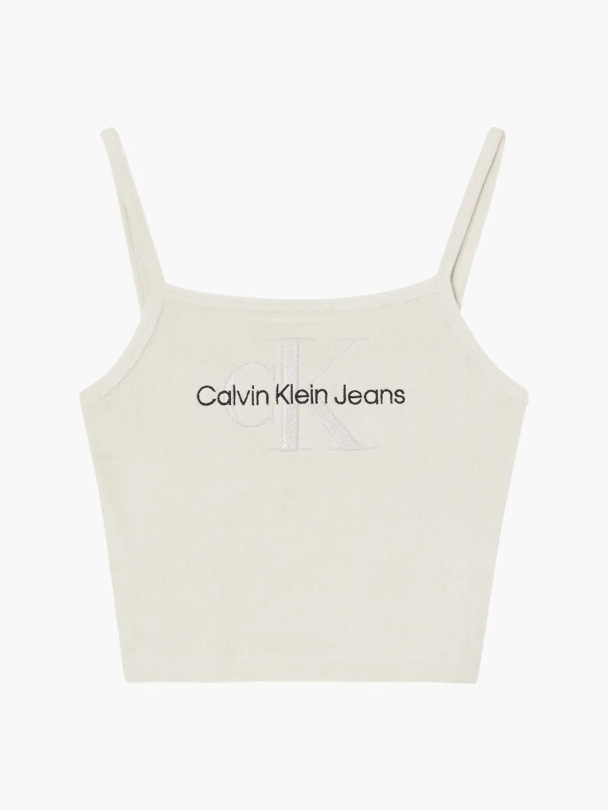 Calvin Klein MONOGRAM TOWELLING S Kadın Krem T-Shirt