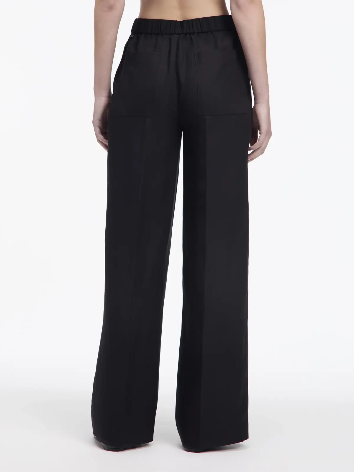 Calvin Klein LINEN BLEND WIDE LEG, BEH Siyah Kadın Pantolon