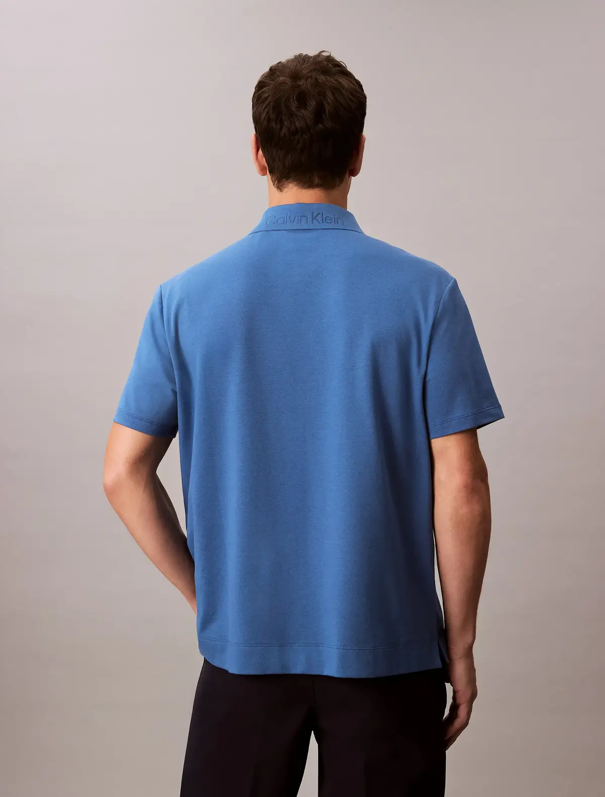 Calvin Klein SS COOLING PIQUE SNAP BTN POLO Mavi Erkek Polo T-Shirt