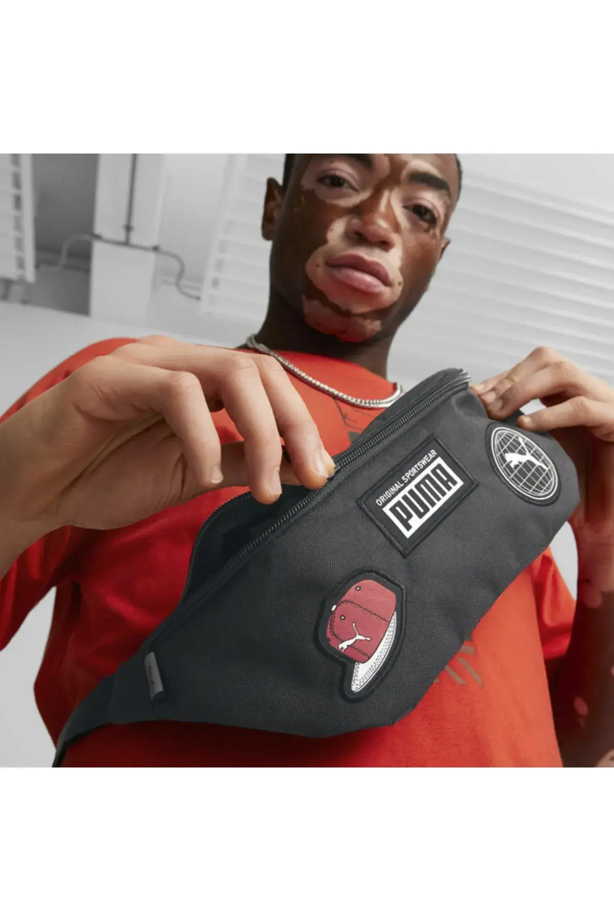 Puma Patch Armalı Siyah Bel Çantası
