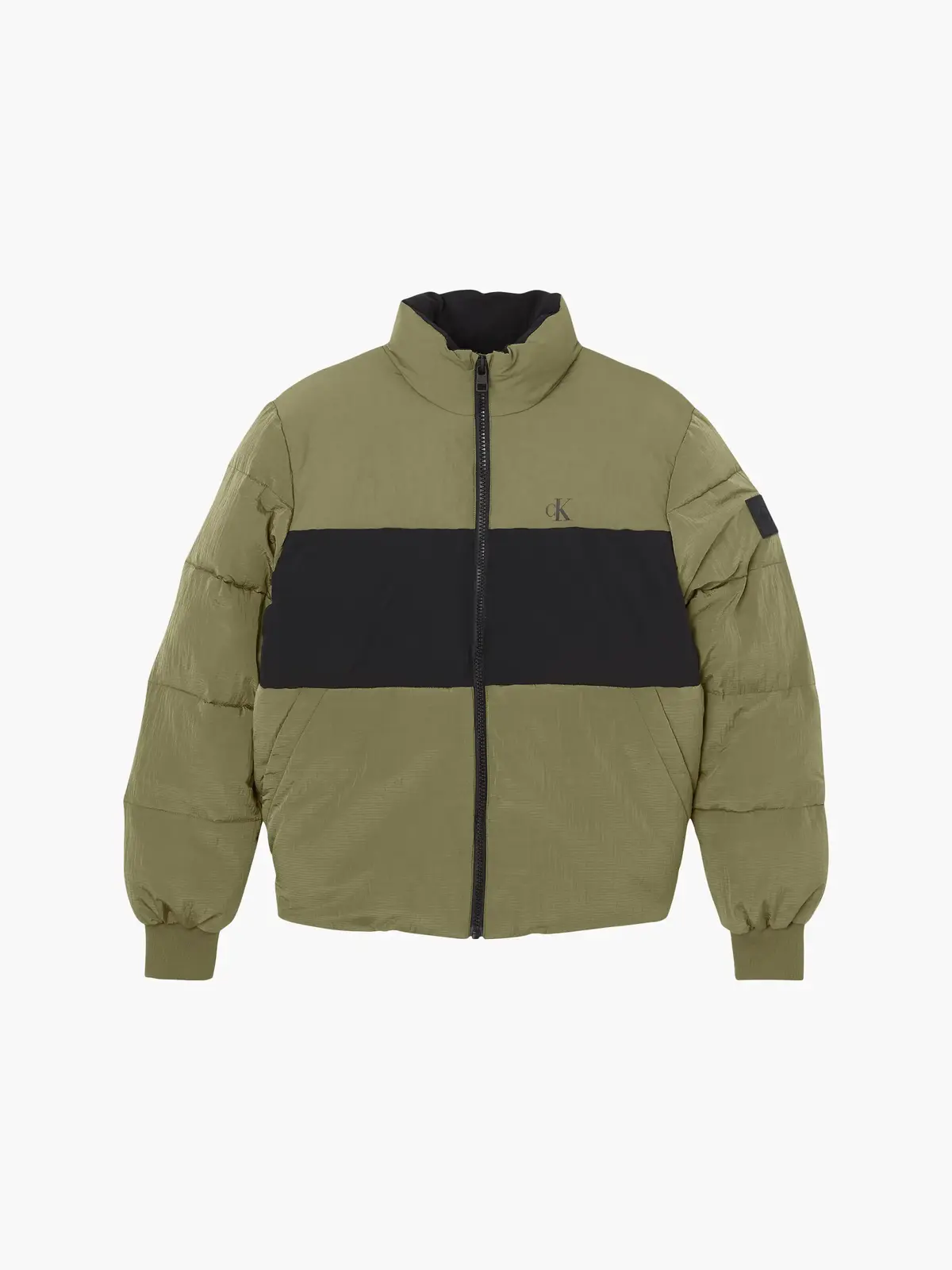 Calvin Klein COLORBLOCK NON-DOWN Erkek Haki Şişme Mont