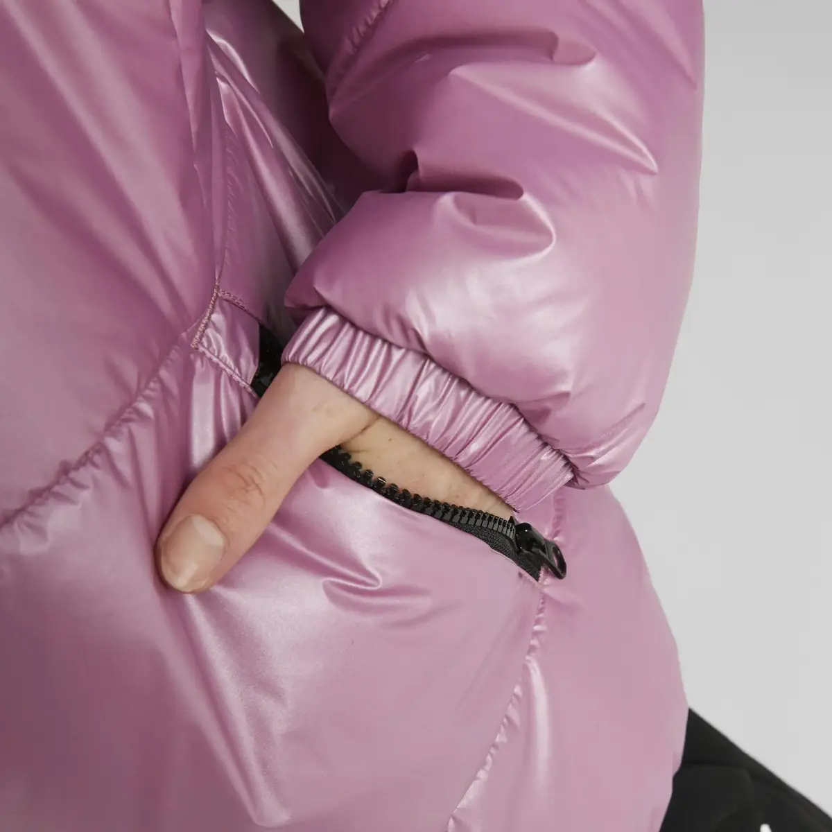 Puma Classics Shiny Padded Jacket Pembe Parlak Kadın Kapüşonlu Şişme Mont
