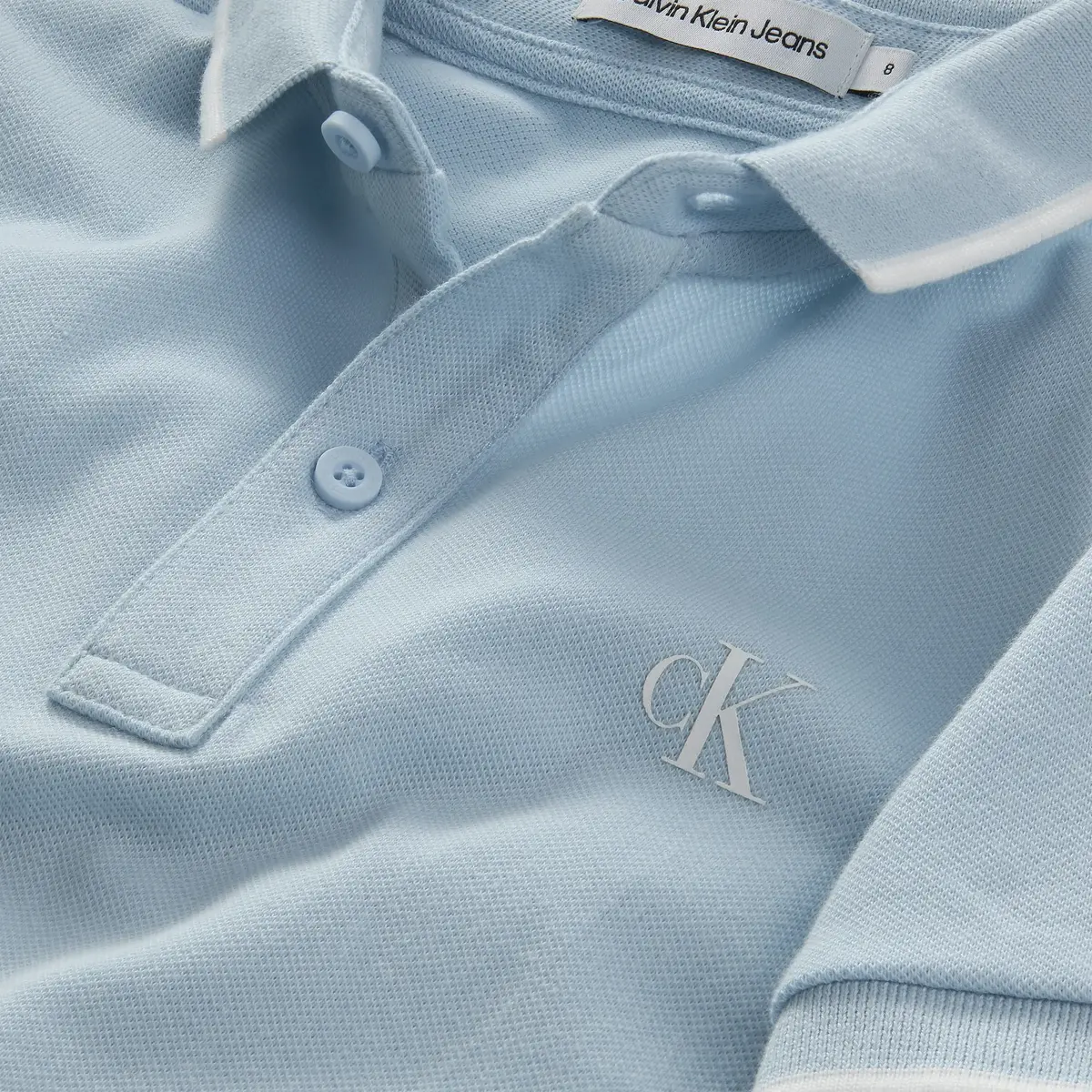 Calvin Klein MONOGRAM TIPPING FIT Erkek Mavi Polo T-Shirt