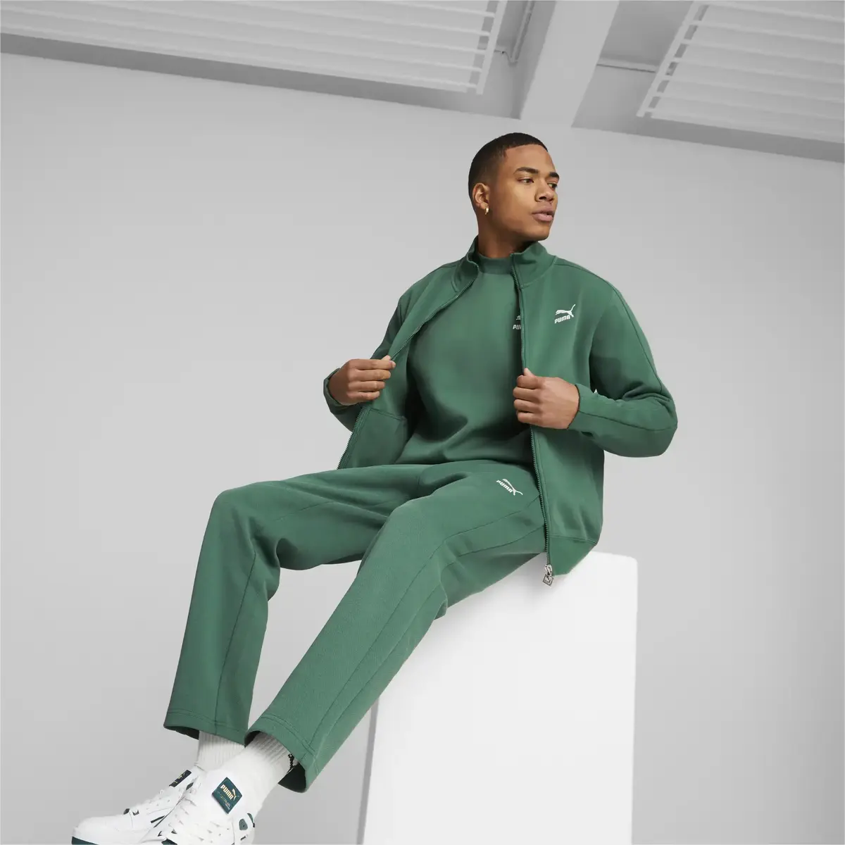 Puma T7 Track Jacket DK Vine Yeşil Erkek Ceket