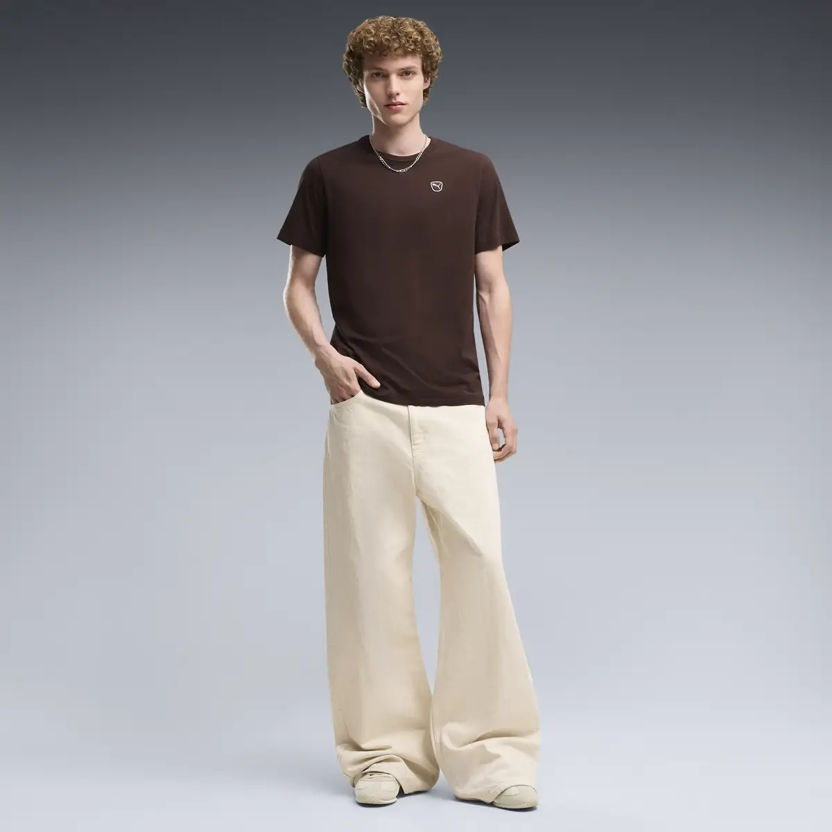 PUMA ESS ELEVATED Tee Kahverengi Erkek T-Shirt