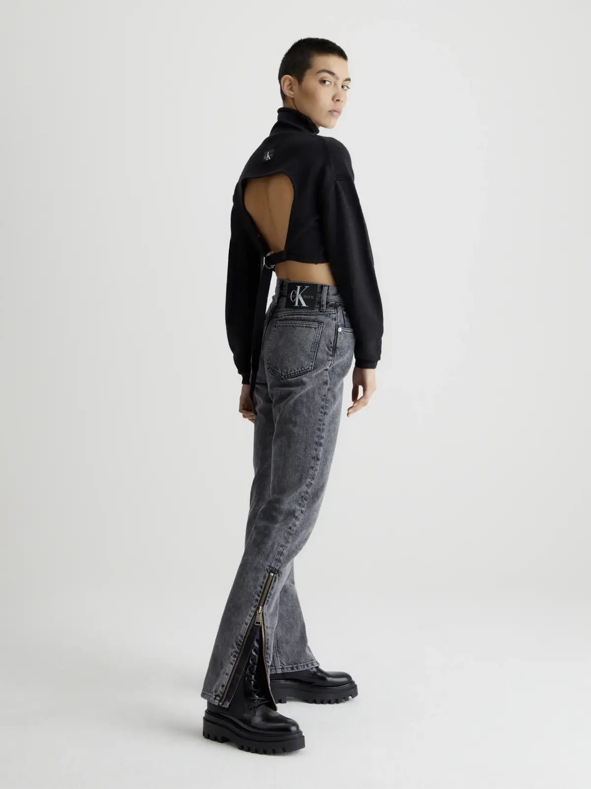 Calvin Klein AUTHENTIC SLIM STRAI Kadın Antrasit Kot Pantolon