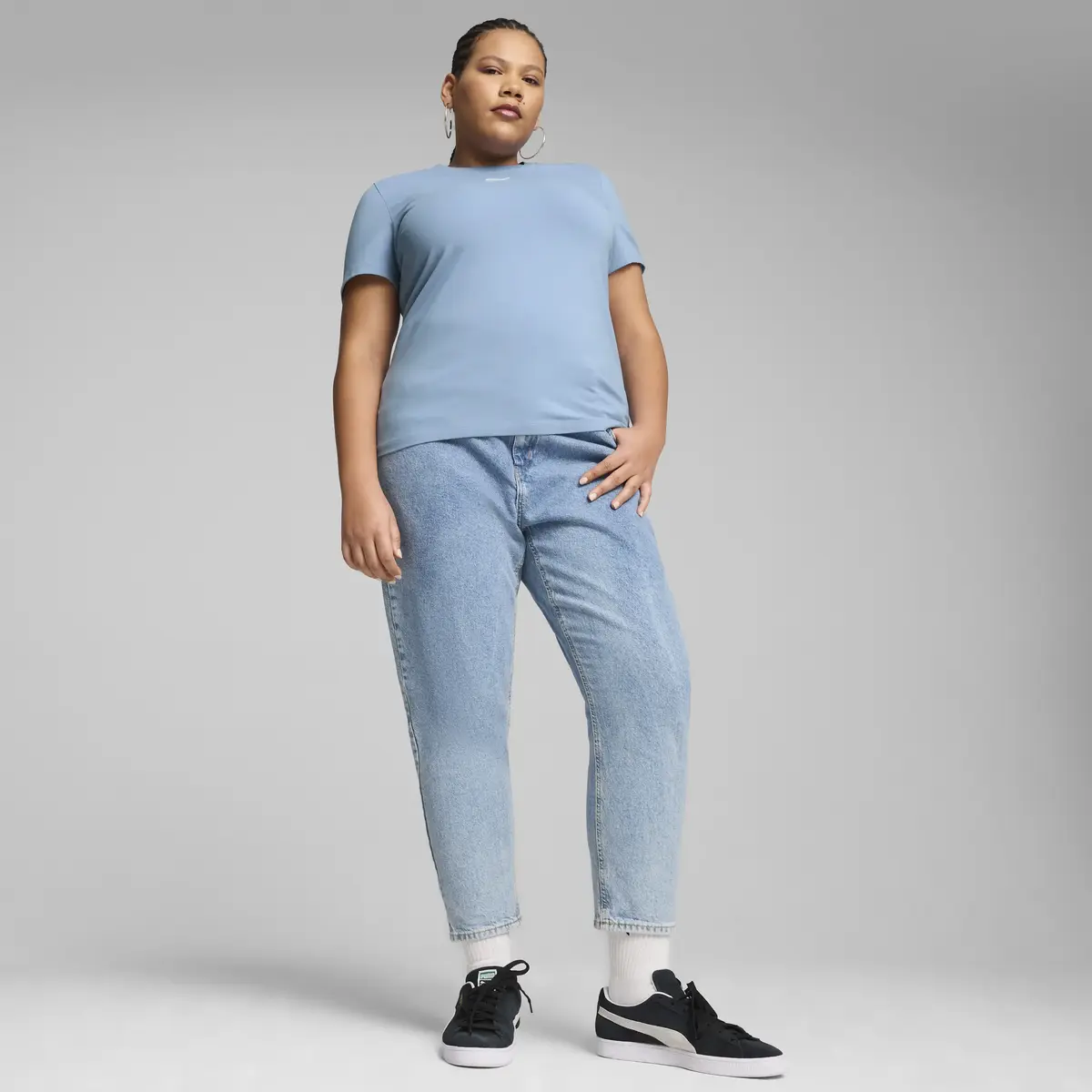 Puma Classics Slim Tee Mavi Kadın T-Shirt