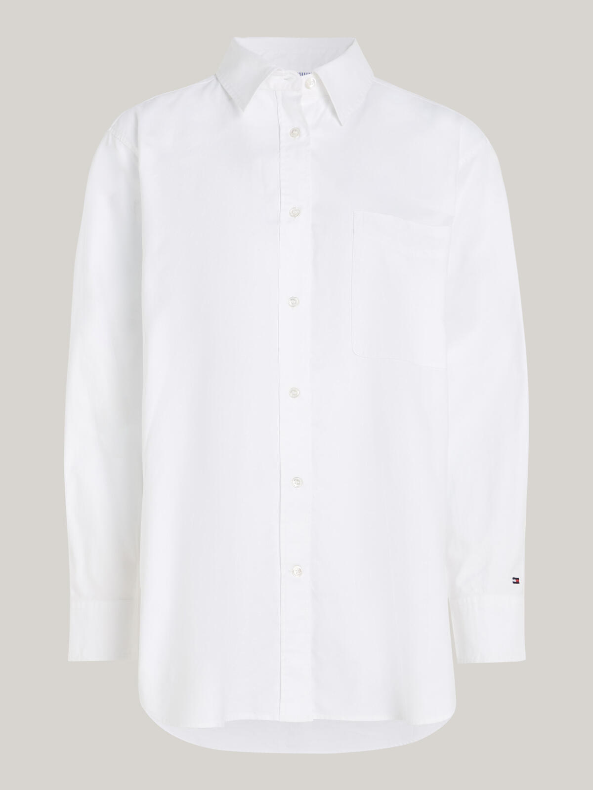 Tommy Hilfiger OXFORD OVERSIZED SHI Kadın Beyaz Gömlek