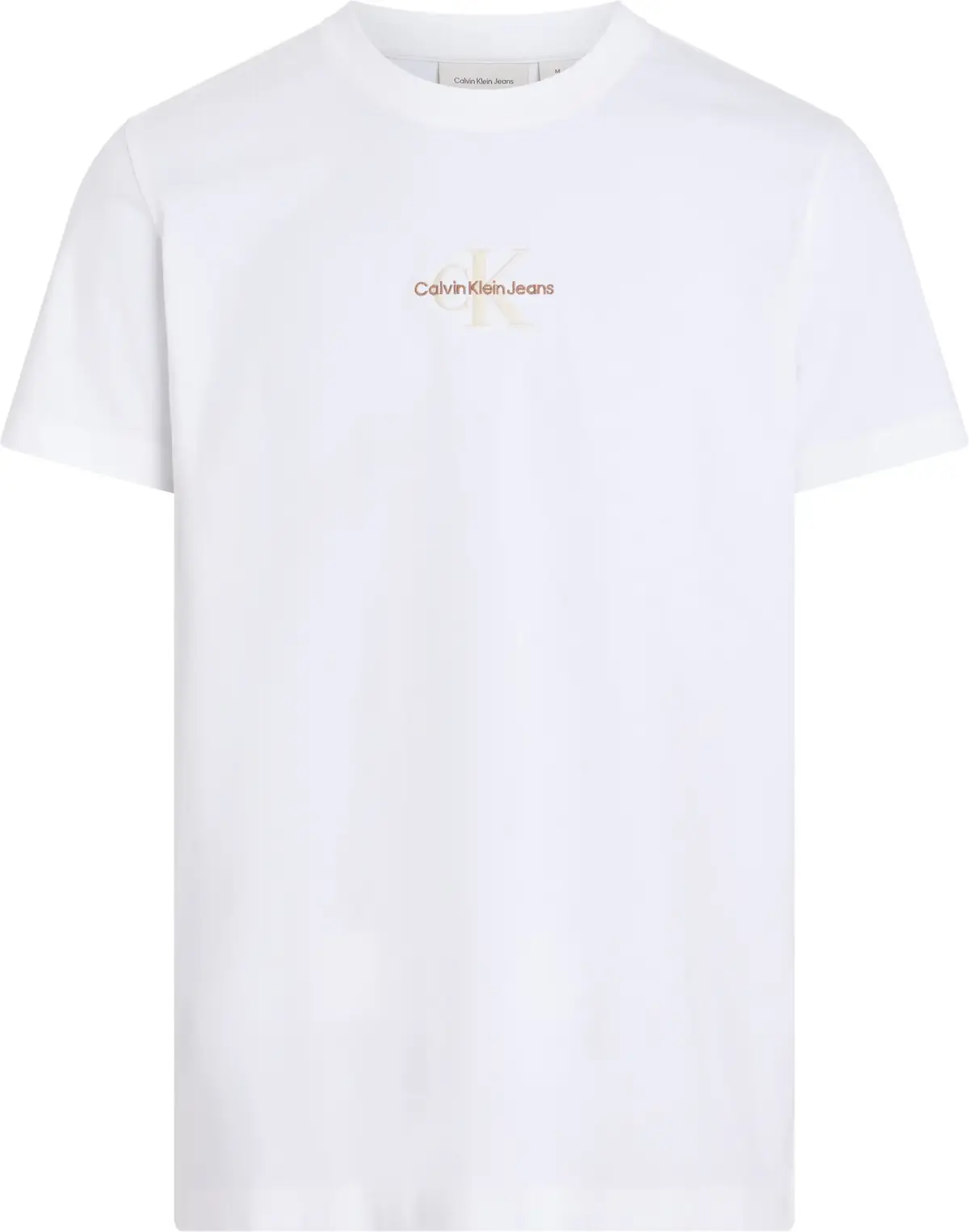 Calvin Klein MONOLOGO TEE, YAF Beyaz Erkek T-Shirt & Polo