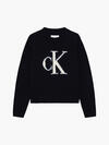 Calvin Klein FLUFFY MONOGRAM SWEA Kadın Siyah Kazak