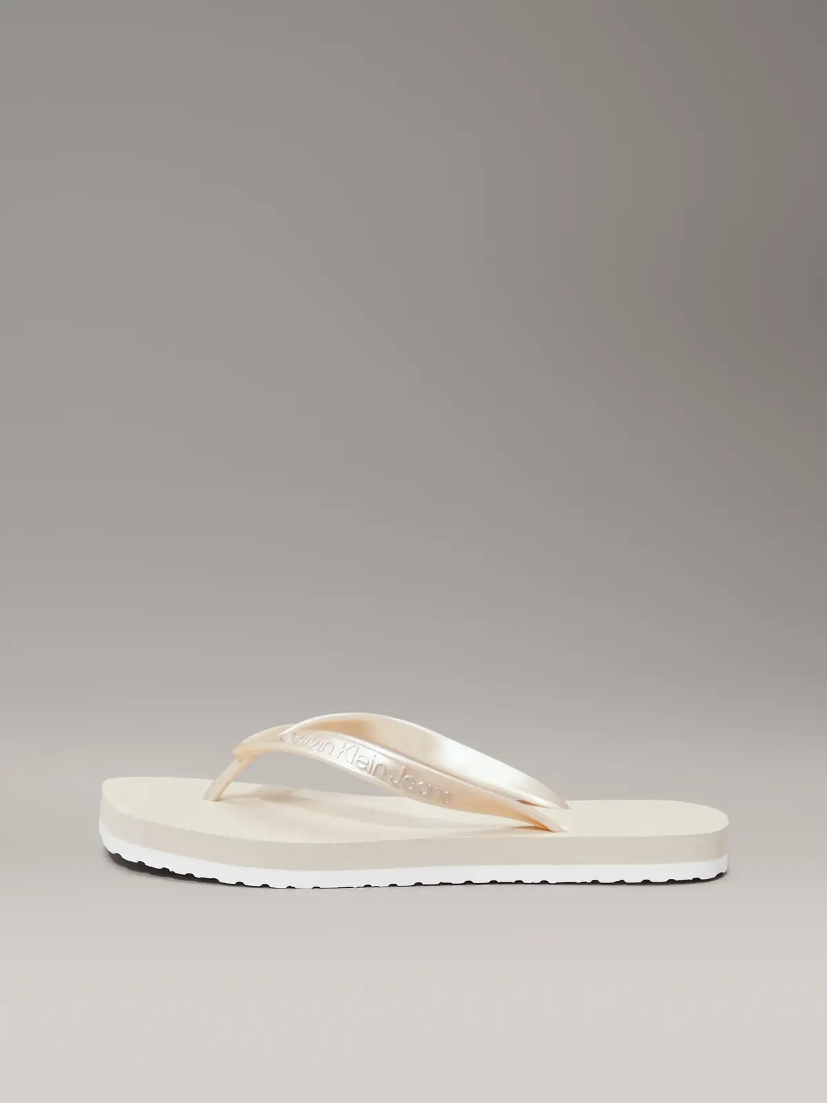 Calvin Klein THONG+ TPU METALLIC, ACF Beyaz Kadın Terlik