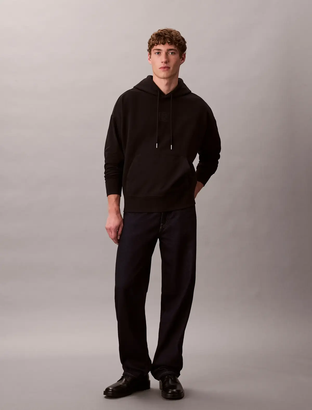 Calvin Klein PREMIUM TERRY CK Siyah Erkek Kapüşonlu Sweatshirt