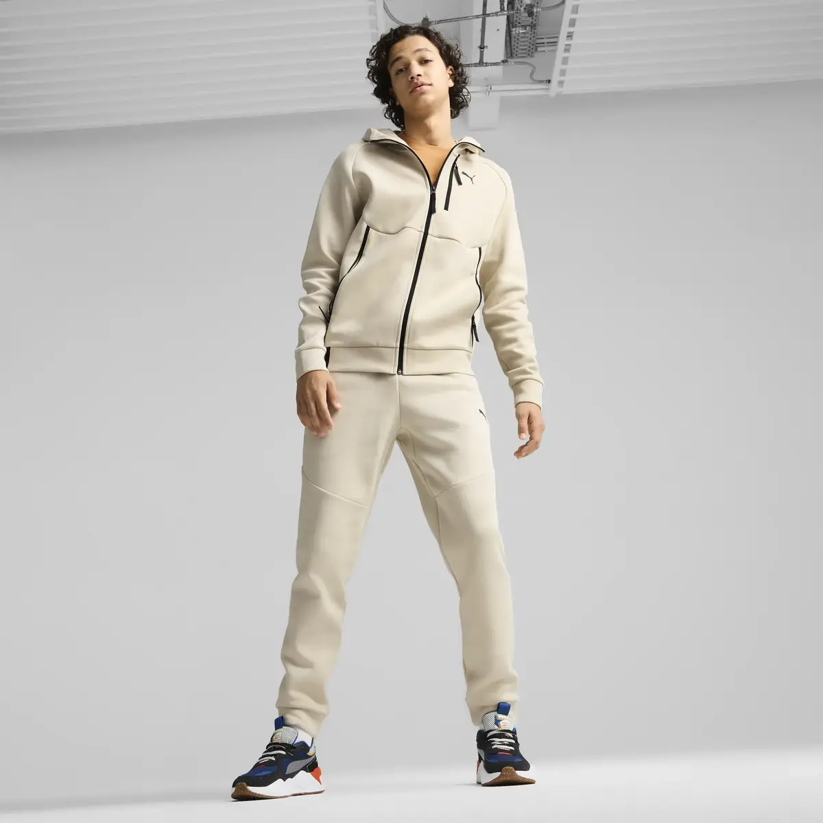 Puma PUMATECH Full-Zip Hoodie Bej Erkek Fermuarlı Ceket