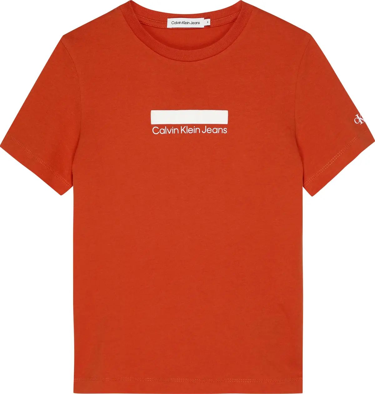 Calvin Klein SMALL BLOCK LOGO T-S Erkek Turuncu T-Shirt