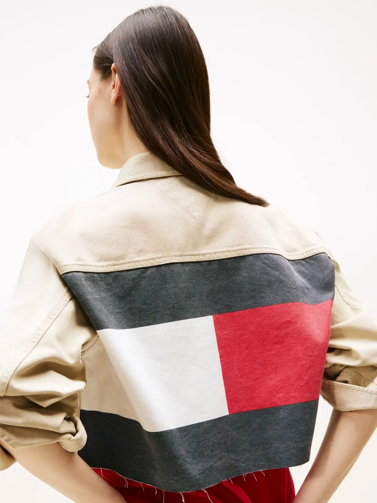 Tommy Hilfiger TJW FLAG TRUCKER JAC, RBV Bej Kadın Kot Ceket