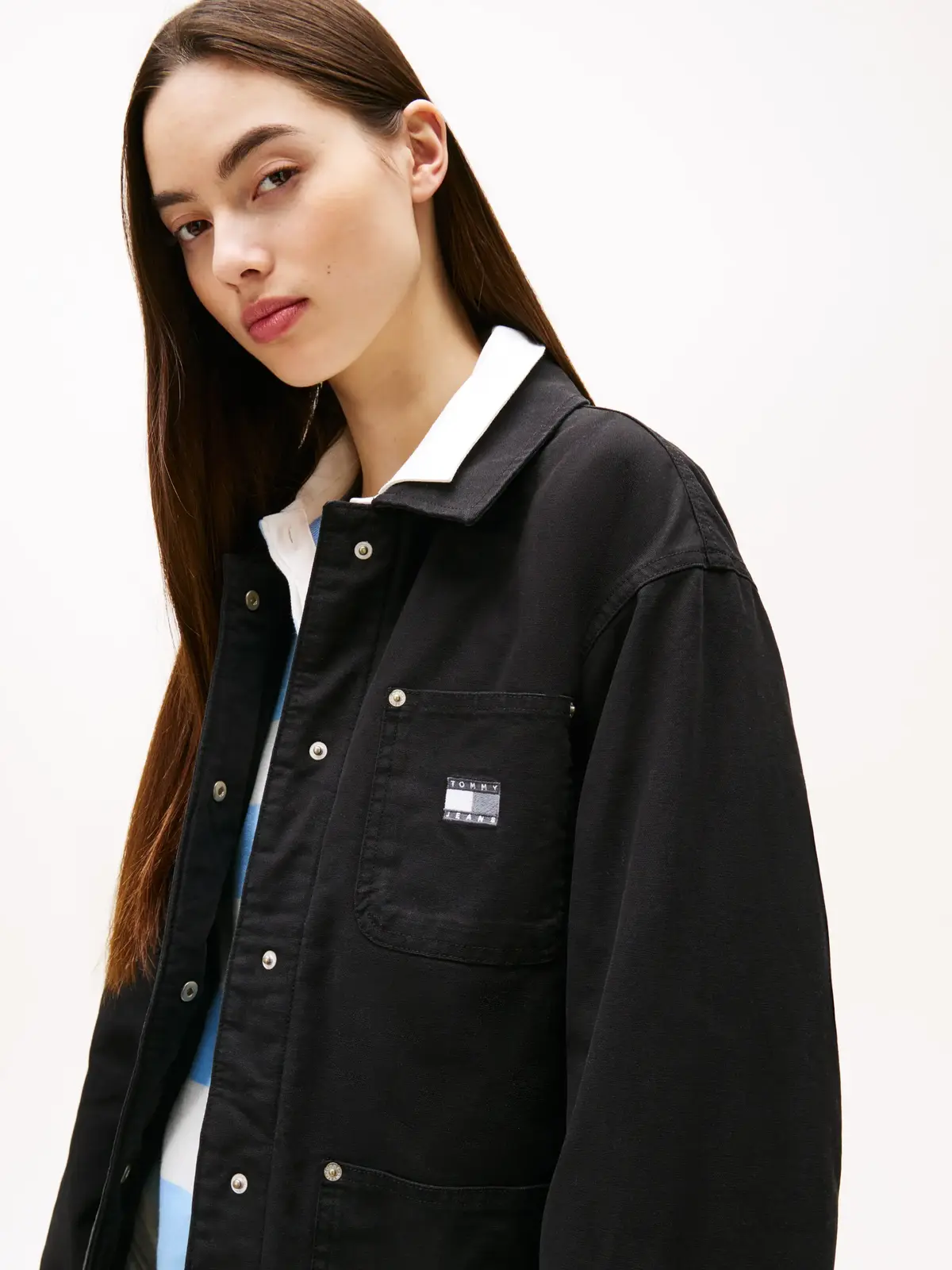 Tommy Hilfiger TJW CHORE JACKET EXT, BDS Siyah Kadın Ceket