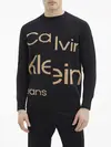 Calvin Klein BOLD DISRUPTED LOGO Erkek Siyah Kazak