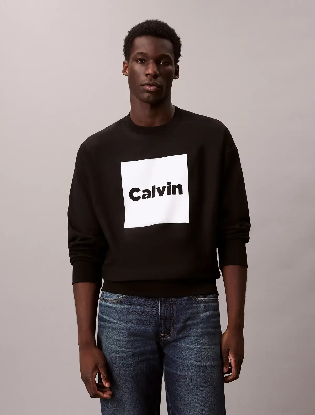 Calvin Klein LS PREMIUM FLEECE CA Siyah Erkek Tişört