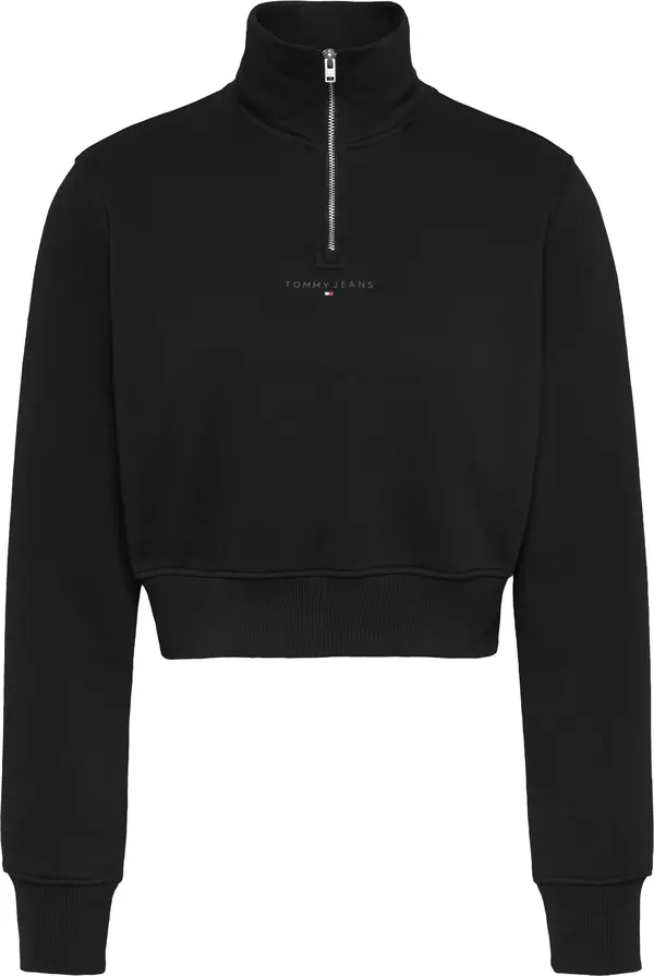 Tommy Hilfiger TJW REG CRP 1/4ZIP T Kadın Siyah Sweatshirt