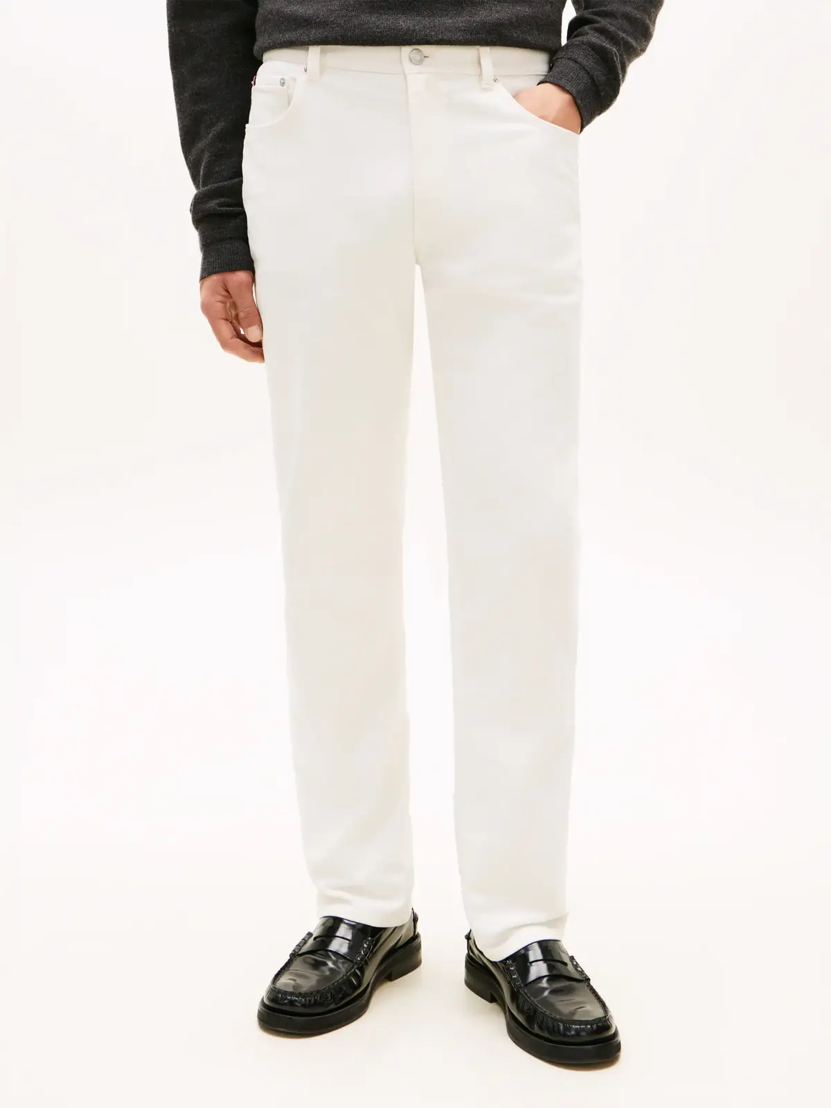 Tommy Hilfiger DENTON 5PKT MOLESKIN, YA8 Beyaz Erkek Kot Pantolon