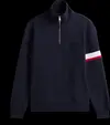 Tommy Hilfiger RWB INSERT 1/4 ZIP, DW5 Siyah Erkek Sweatshirt