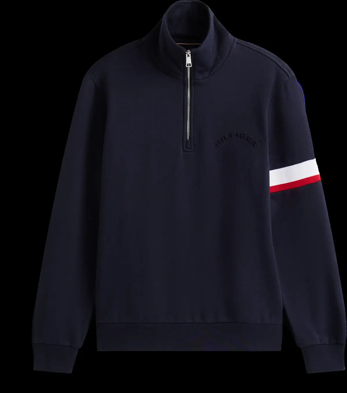 Tommy Hilfiger RWB INSERT 1/4 ZIP, DW5 Siyah Erkek Sweatshirt