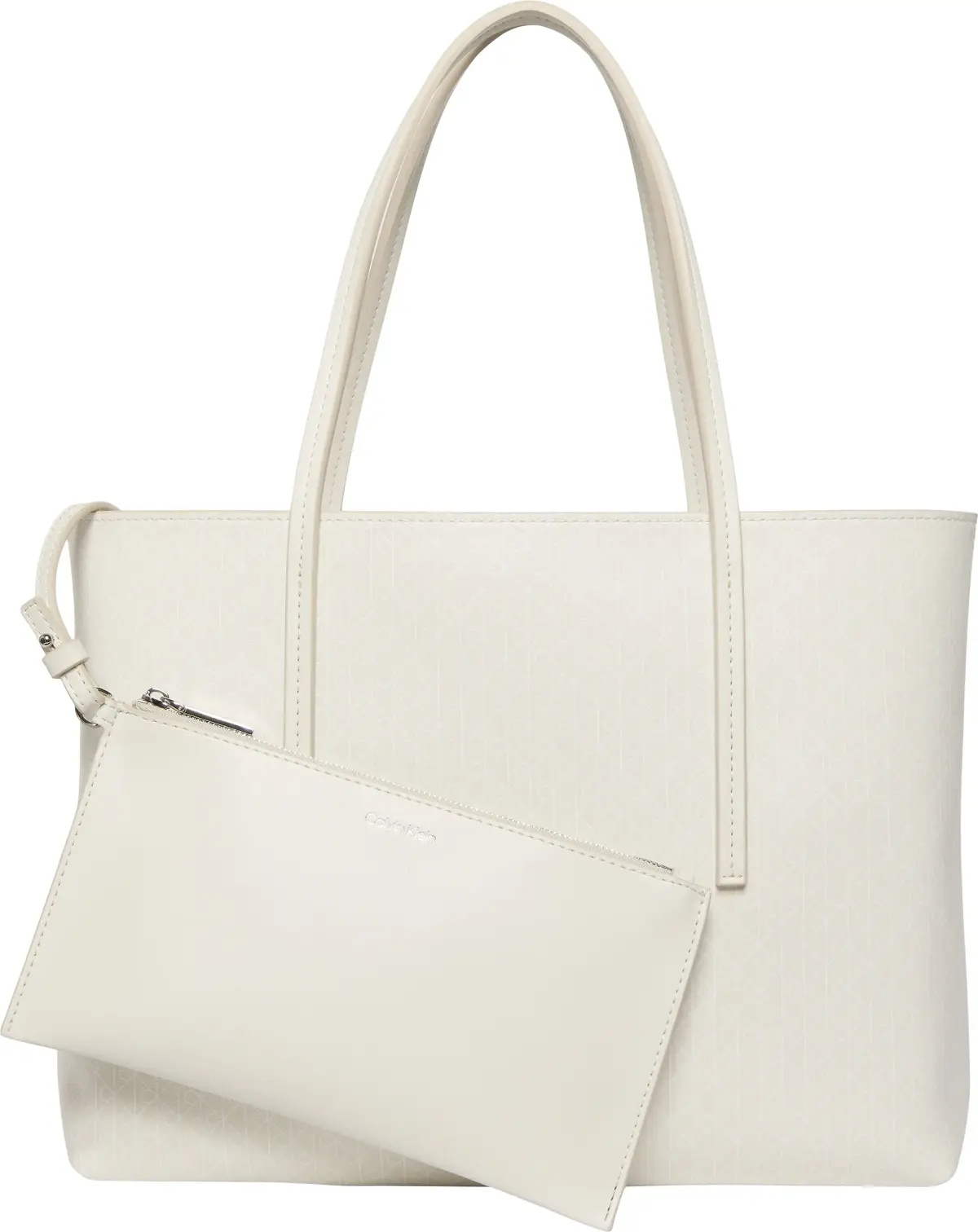 Calvin Klein EMBLEM AOP SMALL TOTE Kadın Beyaz El Çanta