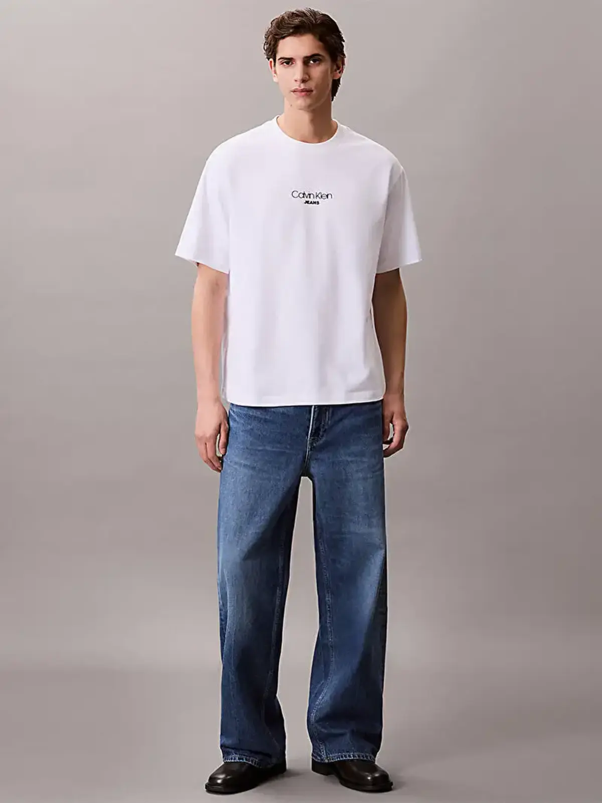 Calvin Klein SS 16S RLXD FIT CKJ GRAPHIC TEE Beyaz Erkek Tişört