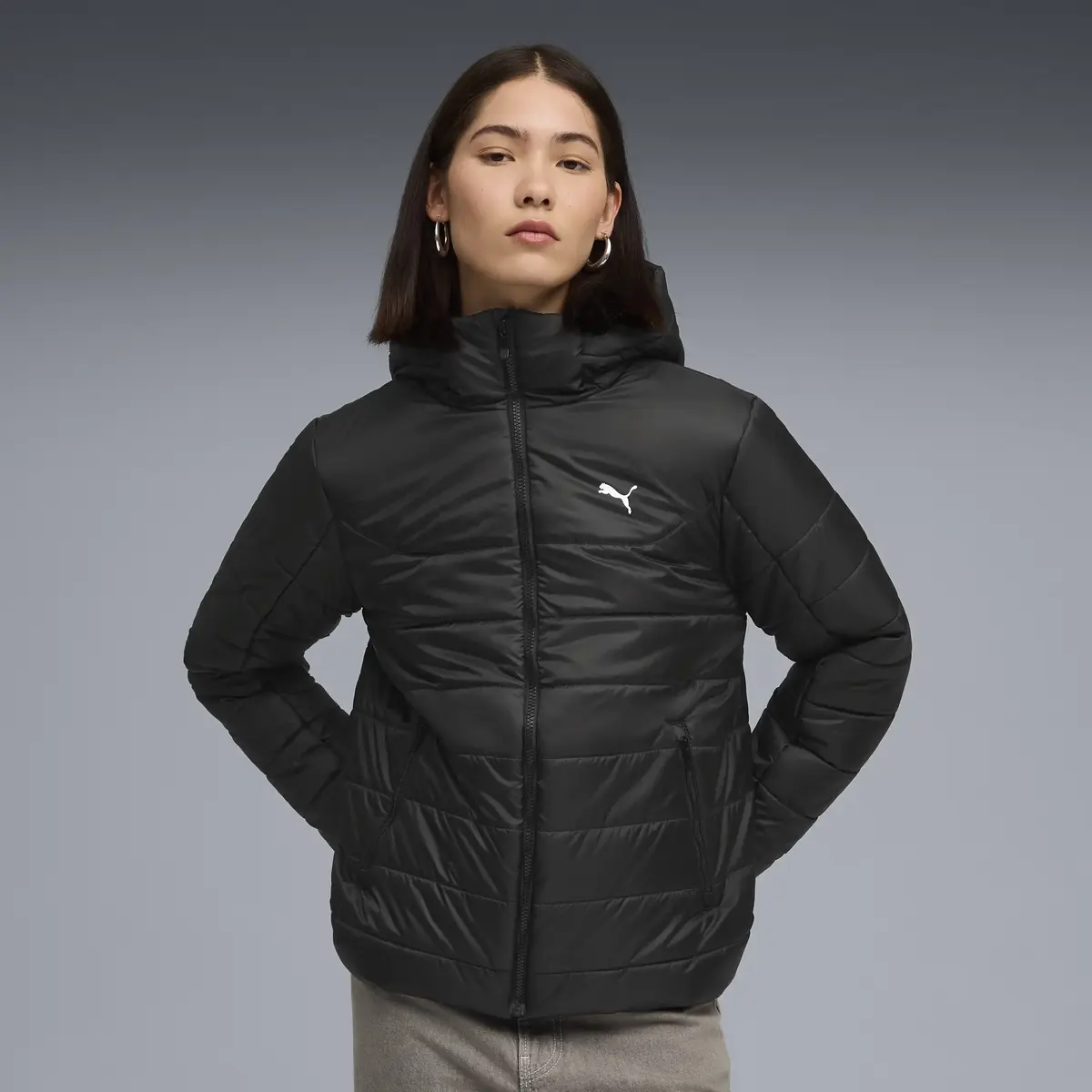 Puma ESS Hooded Padded Jacket Siyah Kadın Sweatshirt