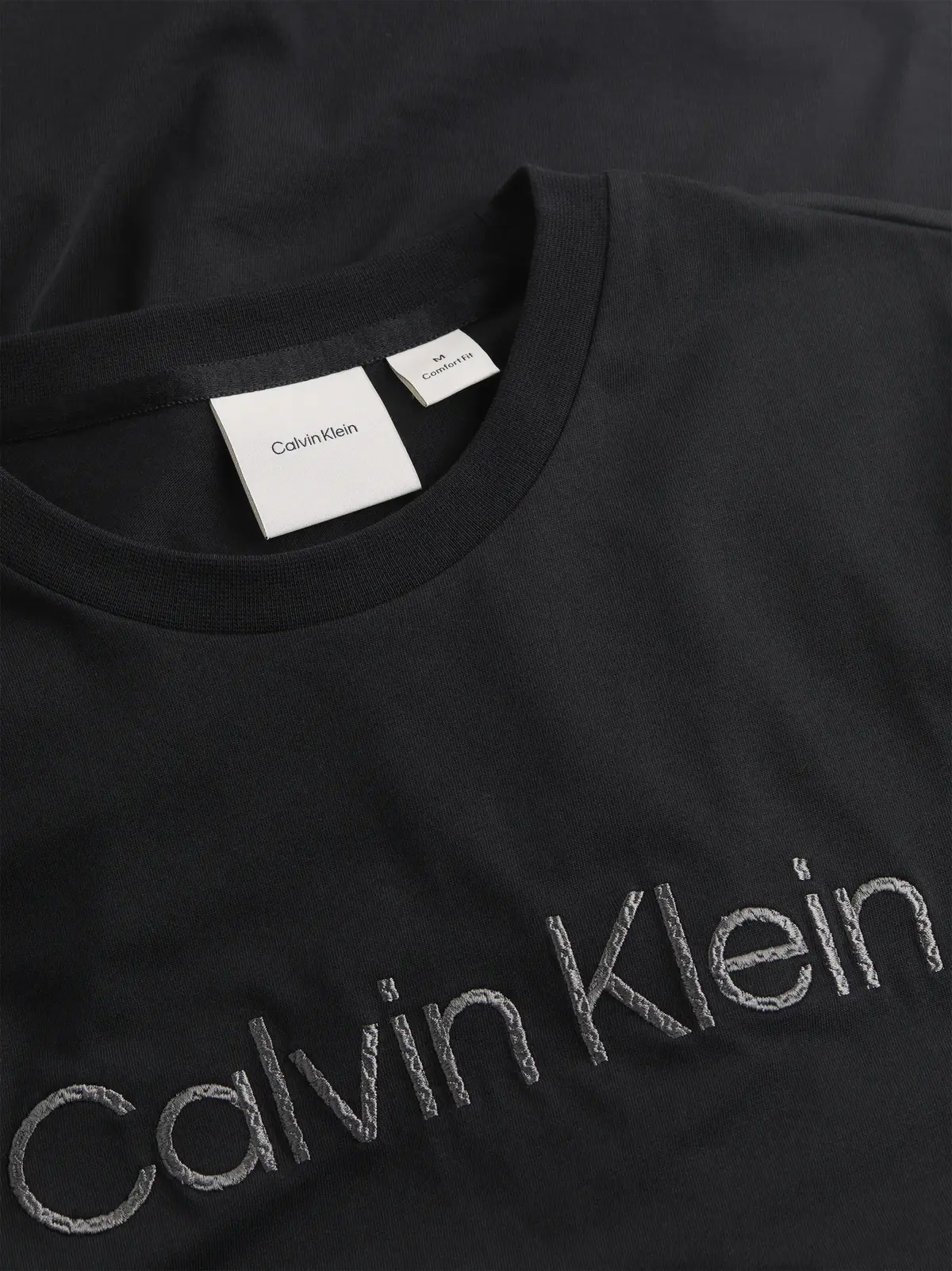 Calvin Klein TEXTURED EMBROIDERY, BEH Siyah Erkek T-Shirt & Polo