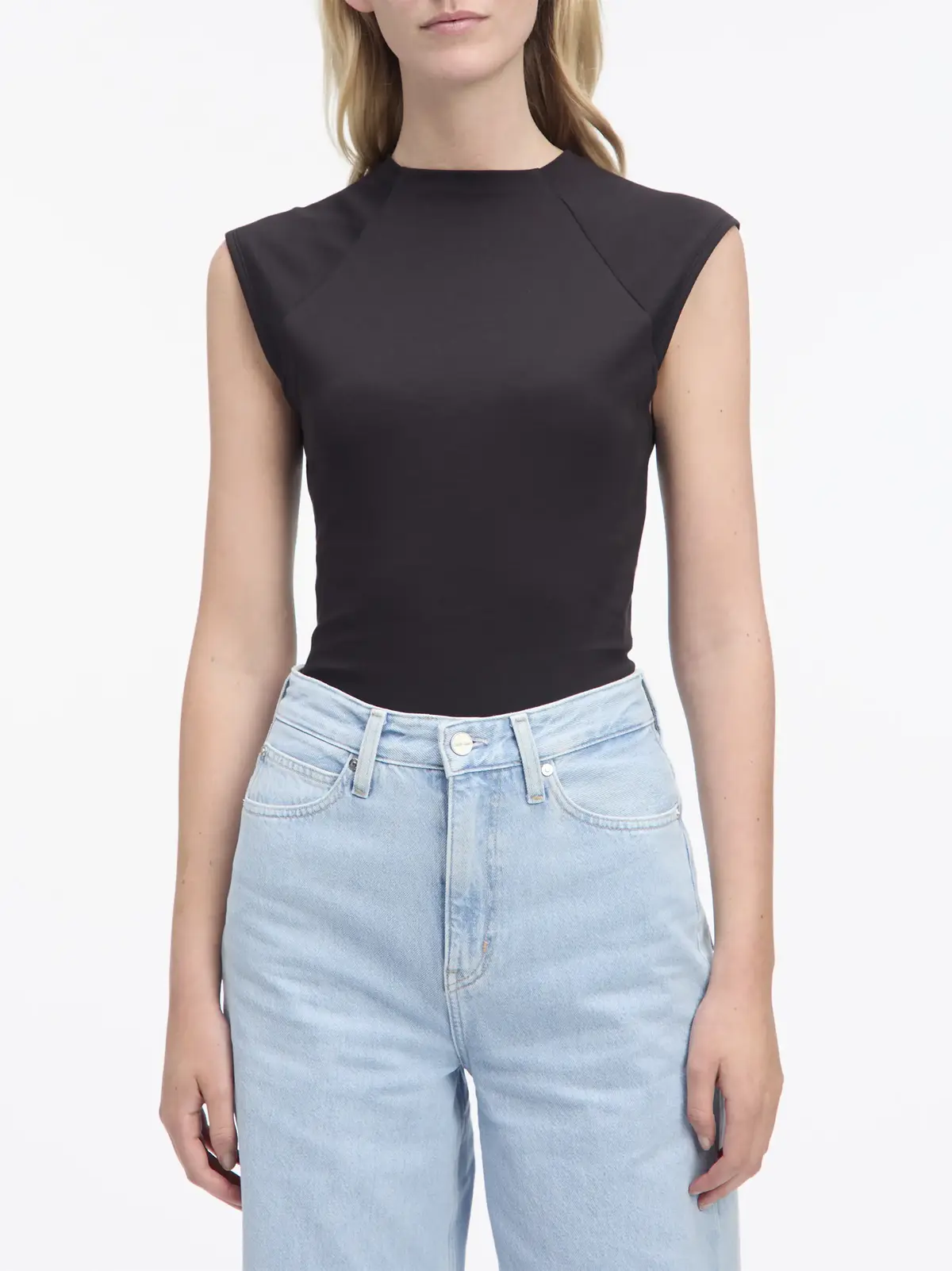 Calvin Klein LIQUID TOUCH TOP, BEH Siyah Kadın T-Shirt & Polo