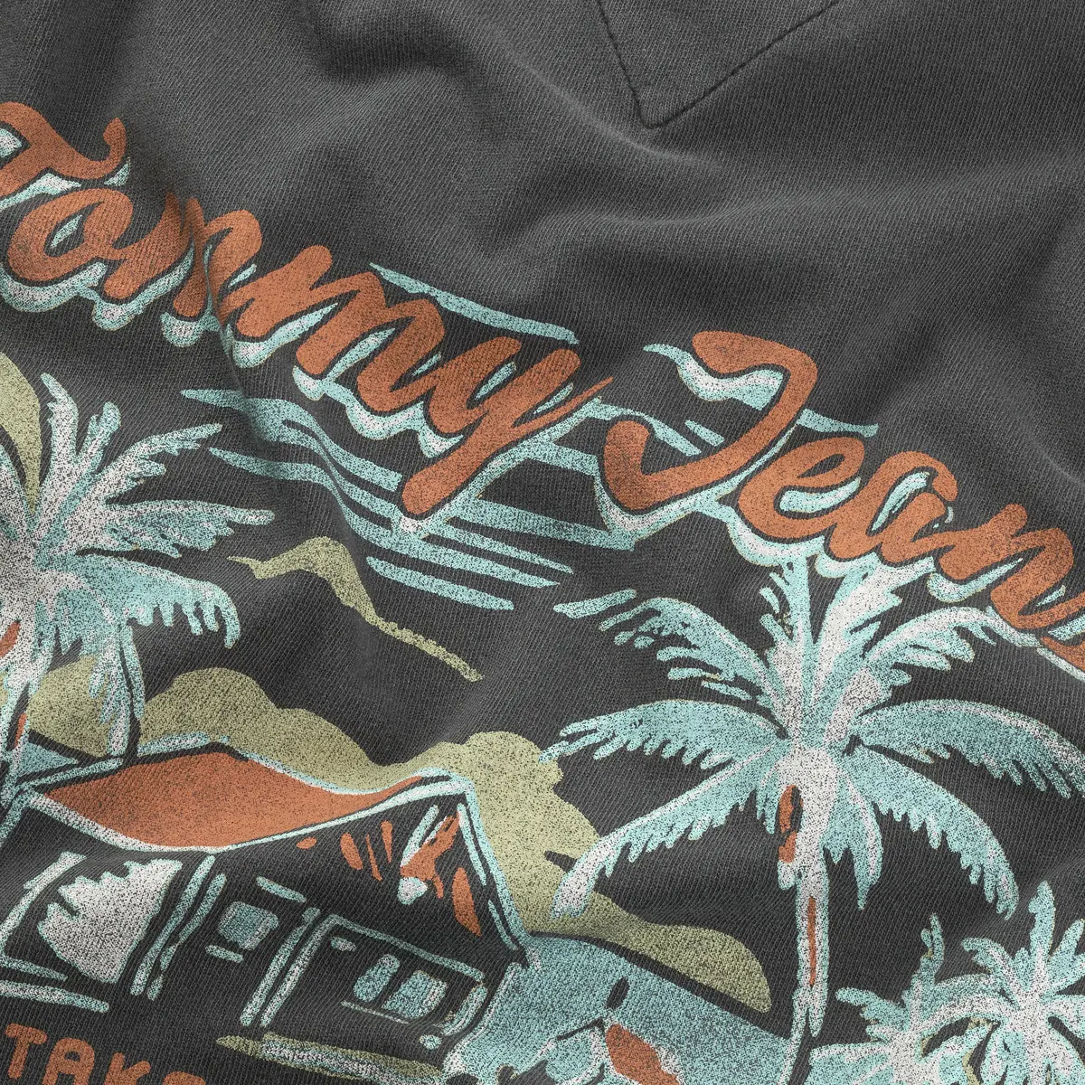 Tommy Hilfiger TJM REG CABANA SS TE, BDS Siyah Erkek T-Shirt & Polo