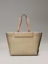 Calvin Klein CK RAFFIA LARGE SHOP, W75 Krem Kadın Çanta