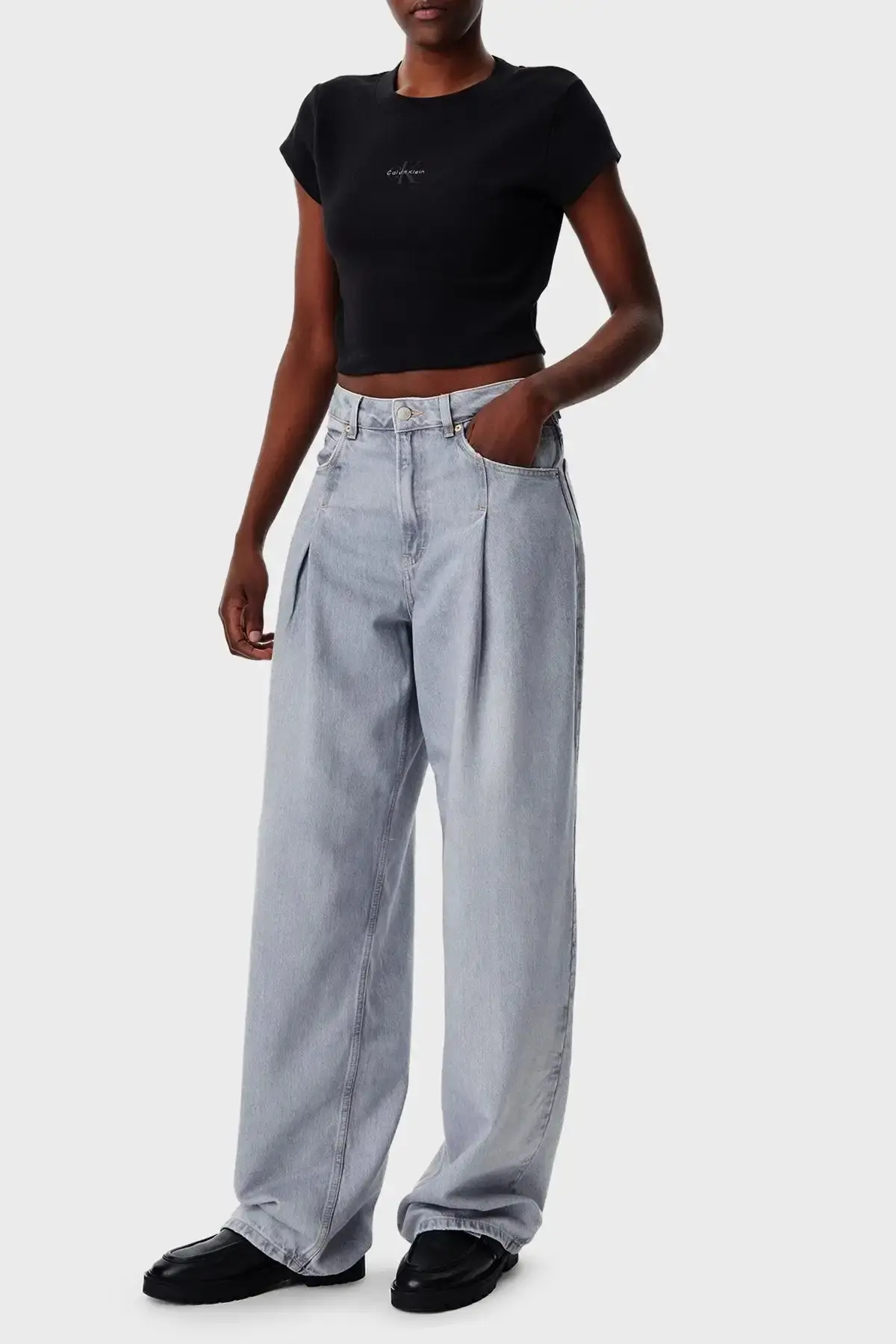 Calvin Klein MONOGRAM BABY TEE Siyah Kadın Tişört