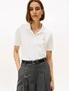 Tommy Hilfiger GOLD CREST REG SS PO, YBL Beyaz Kadın Polo T-Shirt