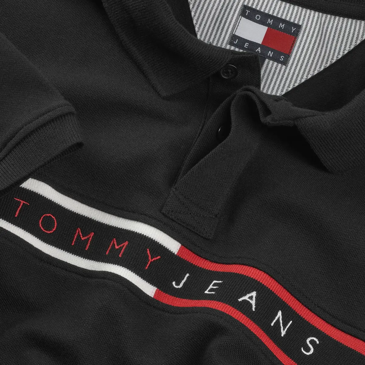 Tommy Hilfiger TJM SLIM CHEST FLAG, BDS Siyah Erkek T-Shirt & Polo